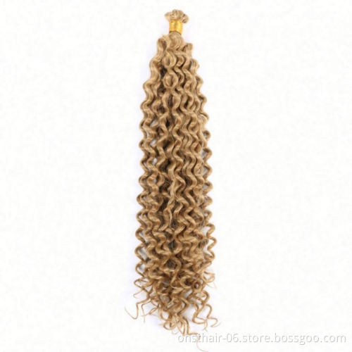 MYZYR 14inch Long Passion Twist Crochet Hair Extensions Synthetic Water Wave Braiding Hair Bohemia Crochet Braids Golden Beauty